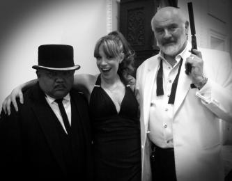 Our very own Miss Moneypenny with Sean Connery and Oddjob lookalikes