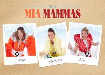 The three female characters in our Mamma Mia tribute show The Mia Mammas